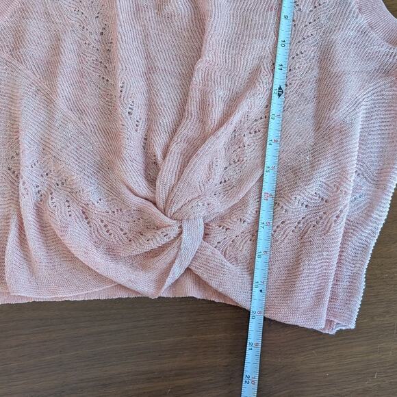 Veronica Beard Jeans Kellen Pink Knotted Linen Blend Tank Sleeveless Top, size L - Picture 6 of 8